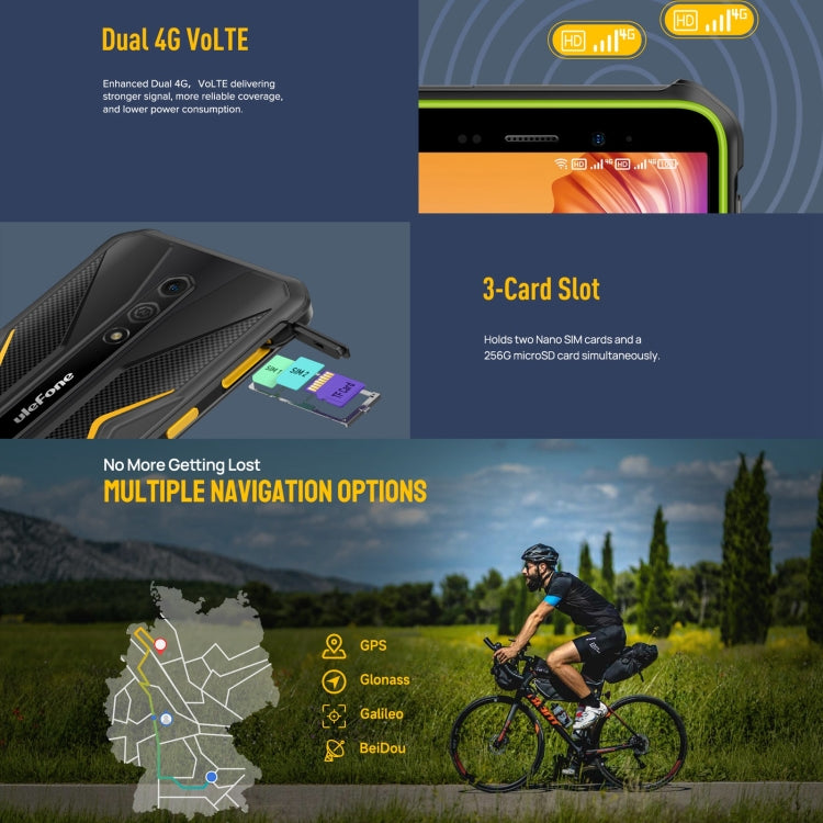 Ulefone Armor X12 Pro, IP68/IP69K Rugged Phone, 5.45 inch Android 16 MediaTek Helio G36 Octa Core, Network: 4G, NFC, 4GB+64GB