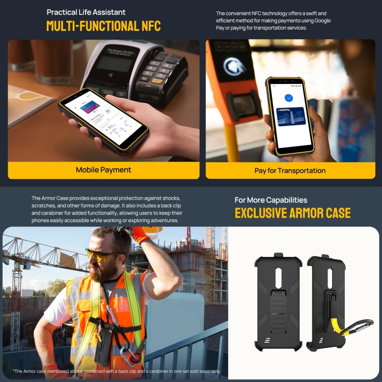 Ulefone Armor X12 Pro, IP68/IP69K Rugged Phone, 5.45 inch Android 16 MediaTek Helio G36 Octa Core, Network: 4G, NFC, 4GB+64GB