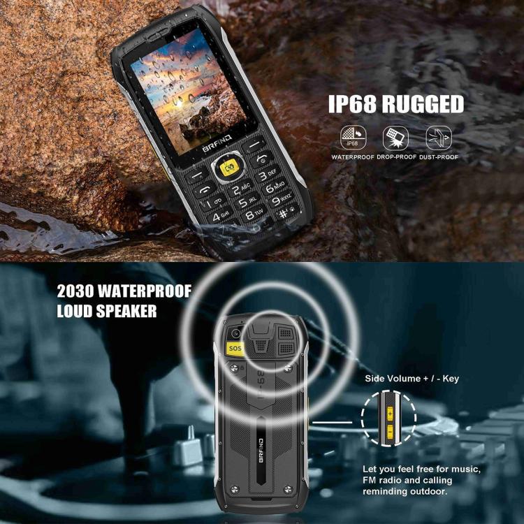 HP289X 4G IP68 Rugged Phone, 2.8 inch, 4500mAh Battery, Network: 4G, BT, FM, SOS, Torch, EU Plug, US Plug, UK Plug, AU Plug