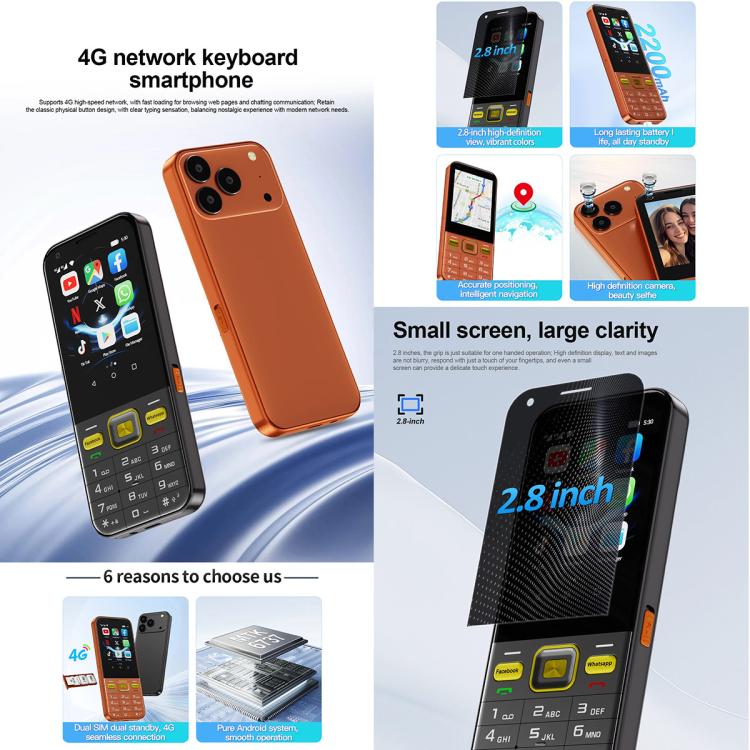 A001 / 17MP, 2GB+16GB, 2.8 inch Android 8.1 MTK6737 Quad Core, Network: 4G, Dual SIM, A001 / 17MP