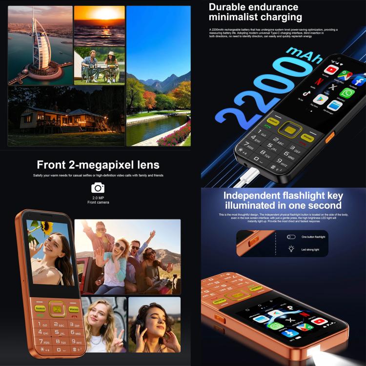 A001 / 25MP, 2GB+16GB, 2.8 inch Android 8.1 MTK6737 Quad Core, Network: 4G, Dual SIM, A001 / 25MP