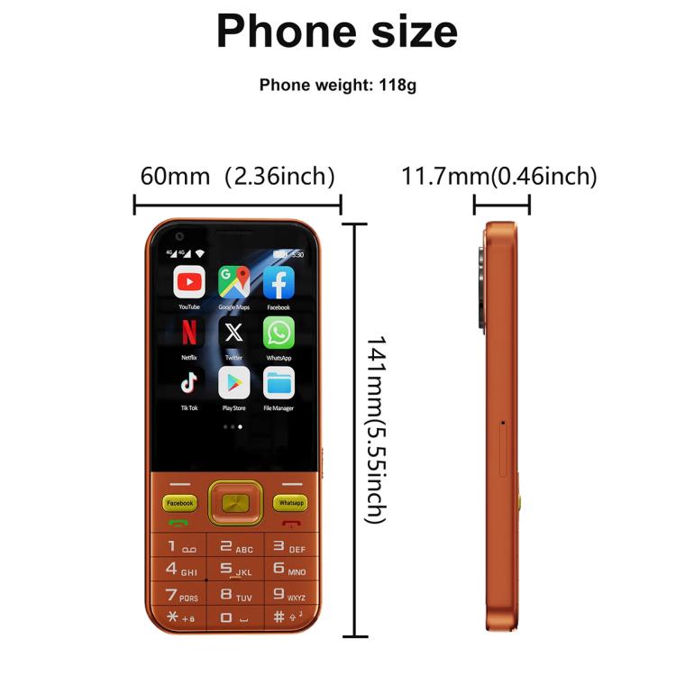 A001 / 25MP, 2GB+16GB, 2.8 inch Android 8.1 MTK6737 Quad Core, Network: 4G, Dual SIM, A001 / 25MP