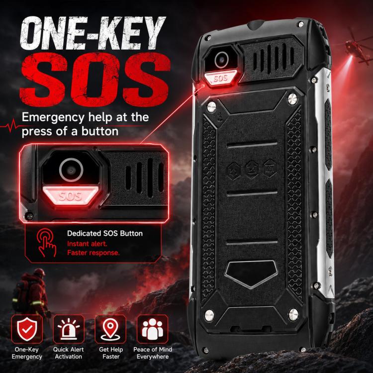 HP288 IP68 Rugged Phone, 2.8 inch, 4000mAh Battery, Network: 2G, BT, FM, SOS, Torch, Russian Keyboard, EU Plug, US Plug, UK Plug, AU Plug