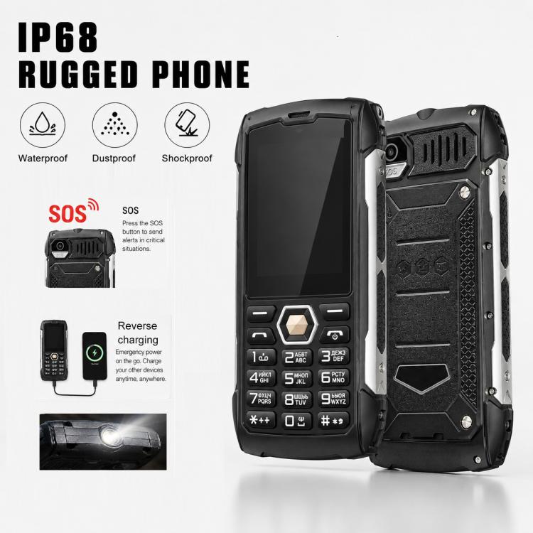HP288 IP68 Rugged Phone, 2.8 inch, 4000mAh Battery, Network: 2G, BT, FM, SOS, Torch, Russian Keyboard, EU Plug, US Plug, UK Plug, AU Plug