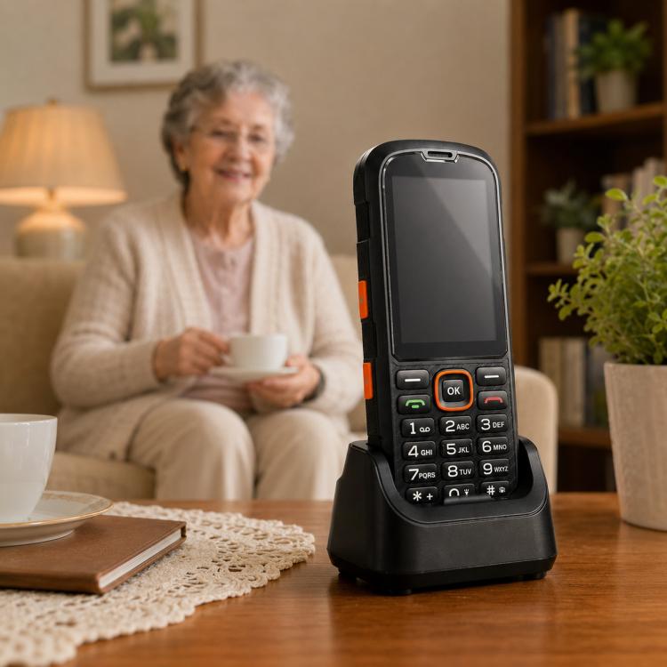HP290Z 4G IP68 Rugged Phone, 2.8 inch, 3000mAh Battery, Network: 4G, BT, FM, SOS, Torch, With Charging Dock, EU Plug, US Plug, UK Plug