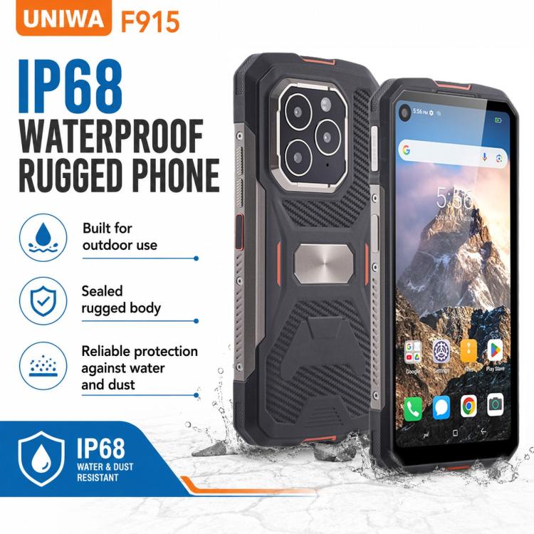 UNIWA F915 Rugged Phone, 4GB+64GB,  6.28 inch Android 160 Unisoc T310 Quad Core, Network: 4G, NFC, EU Plug, US Plug, UK Plug, AU Plug
