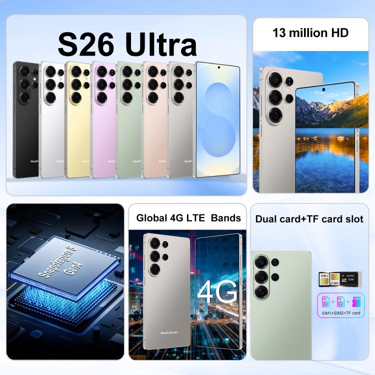 S26 Ultra / B9S, 4GB+64GB, 6.75 inch Android 10 MTK6739 Quad Core, Network: 4G, OTG, Dual SIM, EU Plug, US Plug, UK Plug, AU Plug