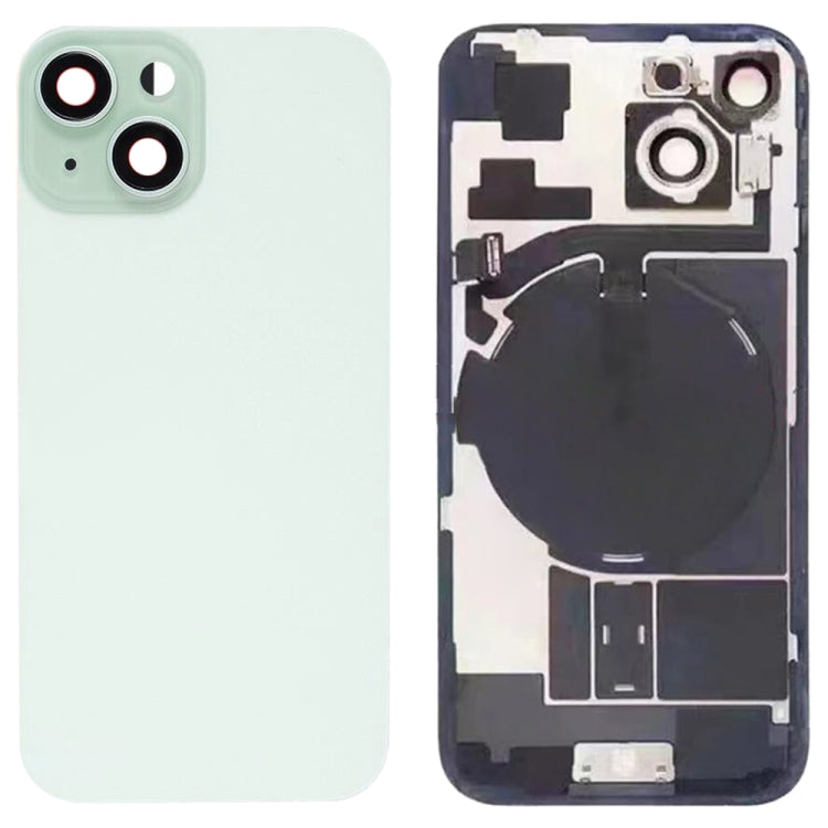For iPhone 15 Glass Battery Back Cover with Flash Bracket + Wireless Charging Module, For iPhone 15