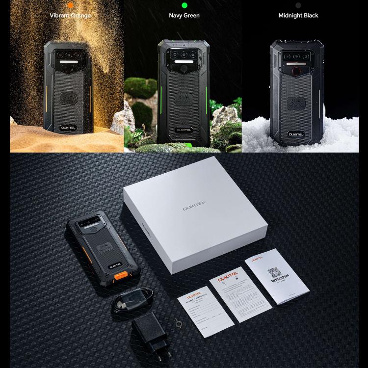 Oukitel WP23 Plus Rugged Phone, 8GB+256GB, 6.52 inch Android 14.0Unisoc T606 Octa-core, NFC, OTG, Network: 4G, WP23 Plus, WP23 Plus 8GB+256GB