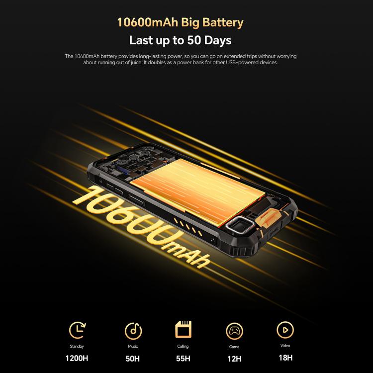 Oukitel WP23 Plus Rugged Phone, 8GB+256GB, 6.52 inch Android 14.0Unisoc T606 Octa-core, NFC, OTG, Network: 4G, WP23 Plus, WP23 Plus 8GB+256GB
