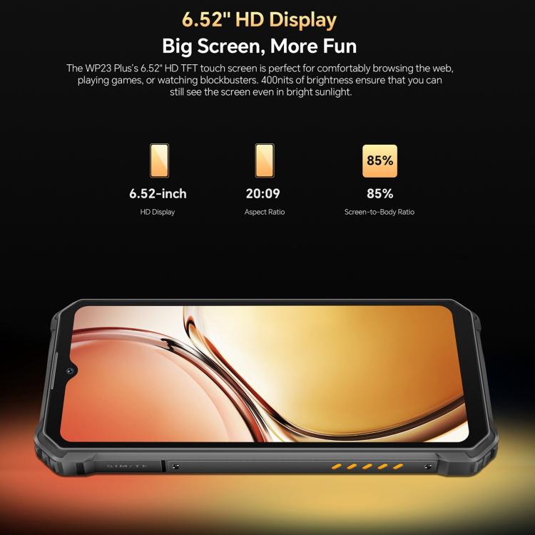 Oukitel WP23 Plus Rugged Phone, 8GB+256GB, 6.52 inch Android 14.0Unisoc T606 Octa-core, NFC, OTG, Network: 4G, WP23 Plus, WP23 Plus 8GB+256GB