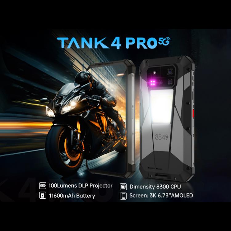 Unihertz Tank 4 Pro Projector Rugged Phone, 18GB+1TB, Night Vision, 6.73 inch Android 13 Dimensity 8300 Octa Core, Network: 5G, NFC, 18GB+1TB