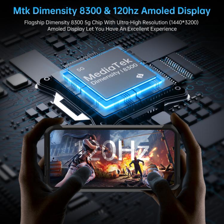 Unihertz Tank 4 Pro Projector Rugged Phone, 18GB+1TB, Night Vision, 6.73 inch Android 13 Dimensity 8300 Octa Core, Network: 5G, NFC, 18GB+1TB
