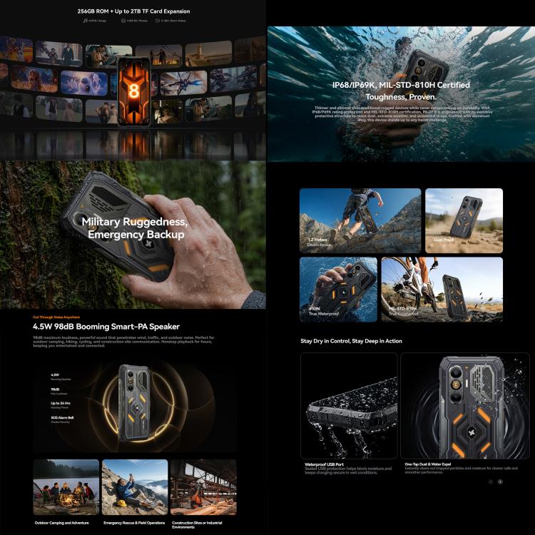 Blackview Oscal Pilot 8 5G Rugged Phone, Night Vision, 12GB+256GB, 6.83 inch Android 16 Qualcomm QCM6690 Octa Core, Network: 5G, OTG, NFC