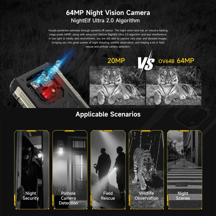 Ulefone Armor 22 Pro IP68/IP69K Rugged Phone, 8GB+256GB, 6.58 inch Android 16 MediaTek Helio G200 Octa Core, Network: 4G, NFC, OTG, 8GB+256GB