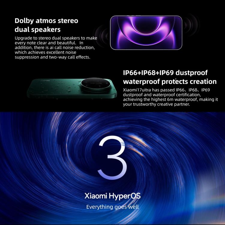 Xiaomi 17 Ultra, 16GB+1TB, 3D Ultrasonic Fingerprint, 6.9 inch Xiaomi HyperOS 3 Snapdragon 8 Elite Gen 5 Octa Core, NFC, Network: 5G, 16GB+1TB