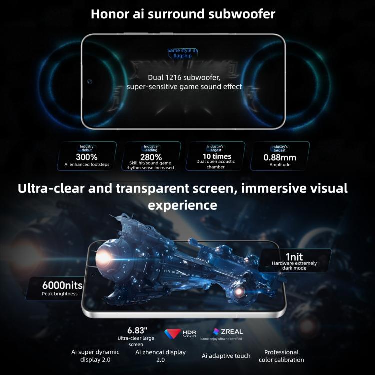 Honor WIN, 16GB+512GB, 3D Ultrasonic Fingerprint, 10000mAh Battery, 6.83 inch MagicOS 10.0 / Android 16 Snapdragon 8 Elite Gen 5 Octa Core, Network: 5G, NFC, OTG, 16GB+512GB