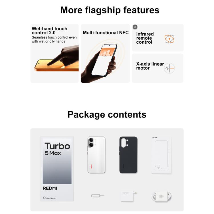 Xiaomi REDMI Turbo 5 Max, 12GB+512GB, 6.83 inch Xiaomi HyperOS 3 Dimensity 9500s Octa Core, NFC, Network: 5G, 12GB+512GB