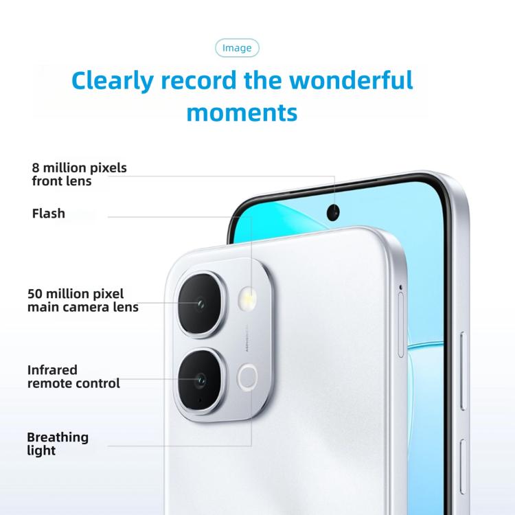vivo Y6, 8GB+256GB, Side Fingerprint, 6.75 inch Android 16 OriginOS 6 Snapdragon 4 Gen 2 Octa Core, OTG, NFC, Network: 5G, 8GB+256GB