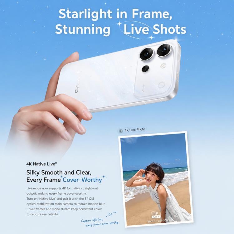 vivo S60, 16GB+512GB, 6.59 inch Android 16 OriginOS 6 Snapdragon 8s Gen 3 Octa Core, OTG, NFC, Network: 5G, Support Google Play, 16GB+512GB