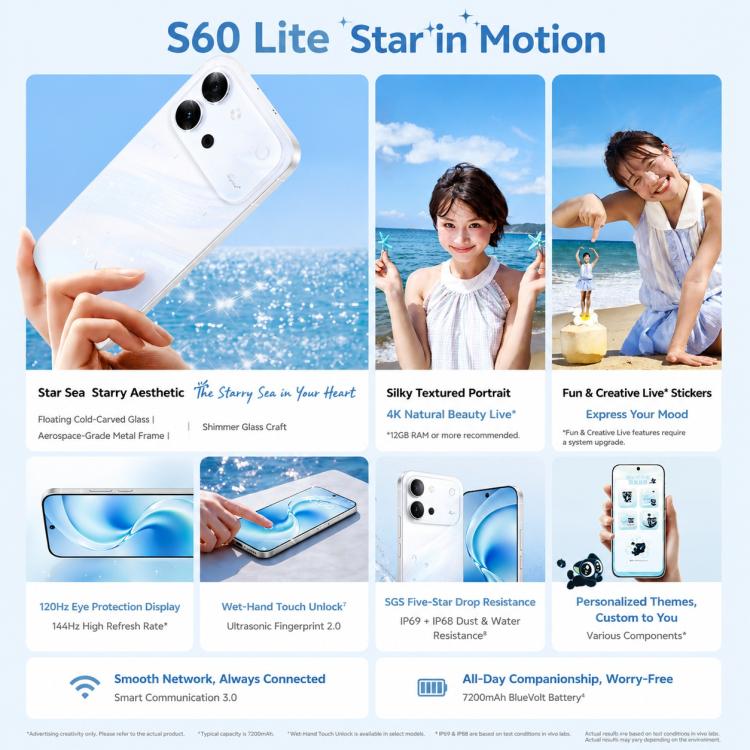vivo S60 Vitality, 12GB+256GB, 6.59 inch Android 16 OriginOS 6 Dimensity 7500 Full Power Version Octa Core, OTG, NFC, Network: 5G, Support Google Play, 12GB+256GB
