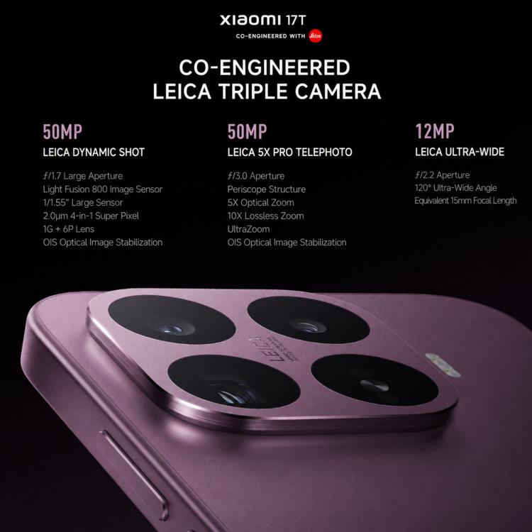 Xiaomi 17T, 12GB+256GB, Screen Fingerprint, 6.59 inch Xiaomi HyperOS 3 Dimensity 8500-Ultra Octa-Core, NFC, Network: 5G, 12GB+256GB