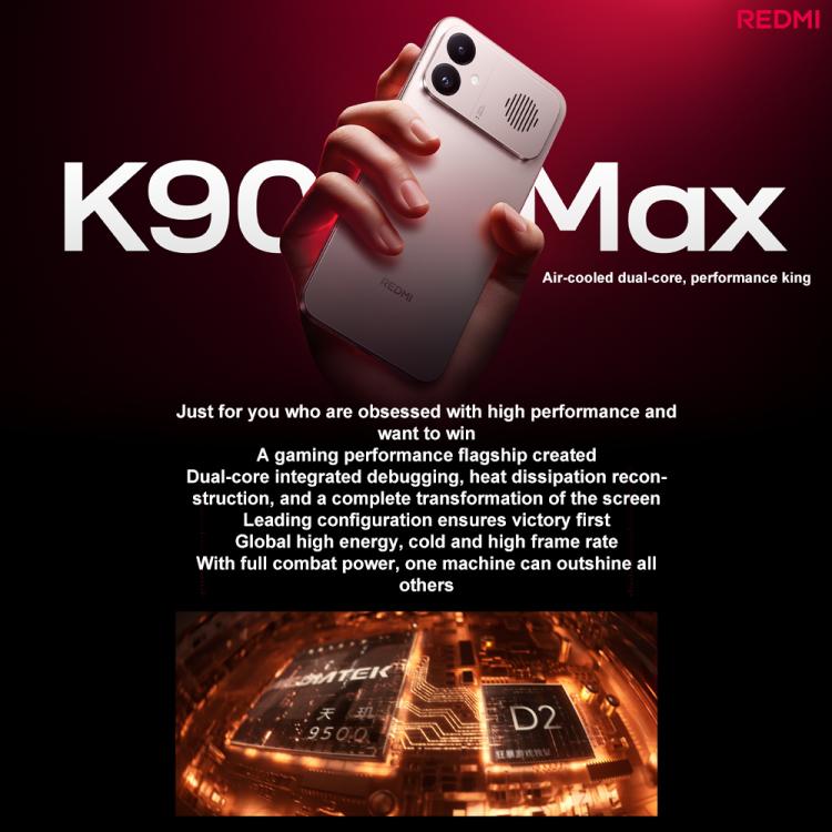 Xiaomi Redmi K90 Max, 16GB+256GB, 6.83 inch Xiaomi HyperOS 3 Dimensity 9500 Octa Core, NFC, Network: 5G, 16GB+256GB
