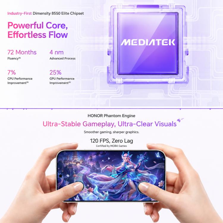 Honor 600 Pro, 12GB+512GB, Screen Fingerprint, 6.57 inch MagicOS 10.0 / Android 16 Dimensity 8550 Elite Octa Core, Network: 5G, NFC, OTG, 16GB+512GB