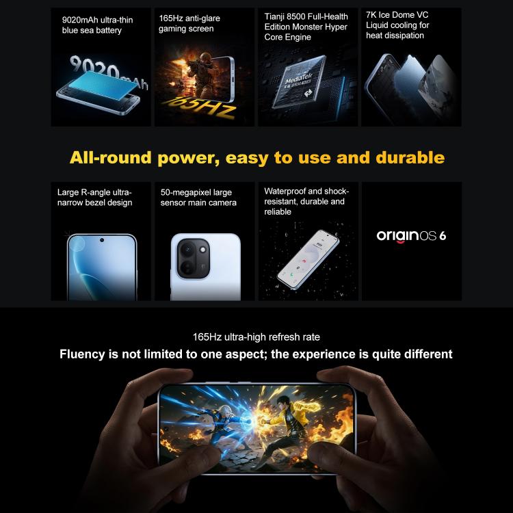 vivo iQOO Z11, 12GB+256GB, Screen Fingerprint, 6.83 inch Android 16 OriginOS 6 Dimensity 8500 Octa Core, OTG, NFC, Network: 5G, Support Google Play, 12GB+256GB