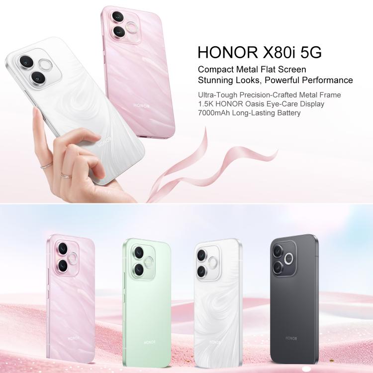 Honor X80i, 12GB+512GB, In-screen Fingerprint, 6.6 inch MagicOS 10.0 Android 16.0 Dimensity 6500 Elite Octa Core, Network: 5G, OTG, NFC, 12GB+512GB