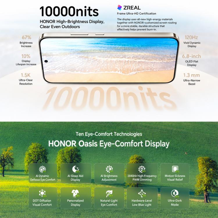 Honor X80 Pro Max, 8GB+512GB, Screen Fingerprint, 6.8 inch MagicOS 10.0 Snapdragon 6 Gen 5 Octa Core, Network: 5G, NFC, OTG, 8GB+512GB