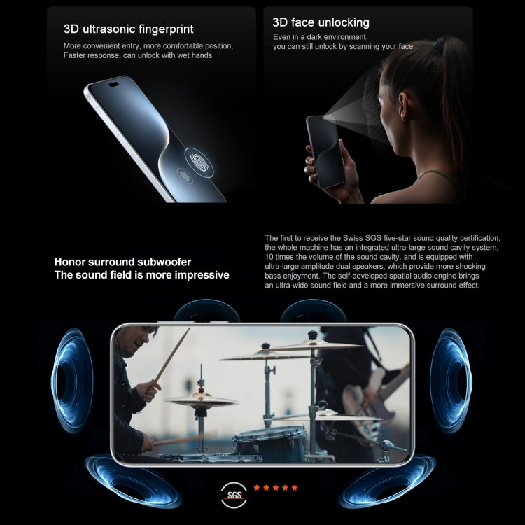 Honor Magic7 Pro, 16GB+512GB, Screen Fingerprint, 6.8 inch MagicOS 9.0 / Android 15 Snapdragon 8 Elite 3nm Octa Core, Network: 5G, NFC, OTG, Not Support Google Play, 16GB+512GB