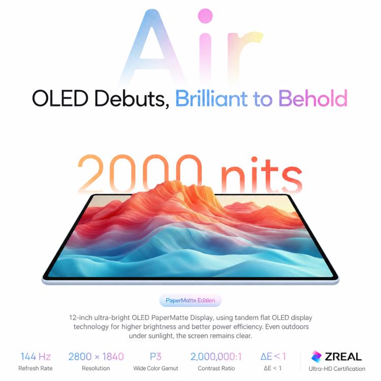 HUAWEI MatePad Air 12 inch 2026 Enjoy Edition, 12GB+256GB, HarmonyOS 6.1 Hisilicon Kirin T93C, Not Support Google Play, Enjoy 12GB+256GB