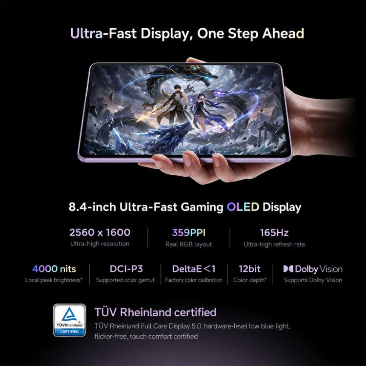 Lenovo Legion Y700 Wuji 8.4 inch 5G AI Tablet, 24GB+1TB, Android 16, Snapdragon 8 Elite Gen5 Leading‑Version, US Plug, 24GB+1TB