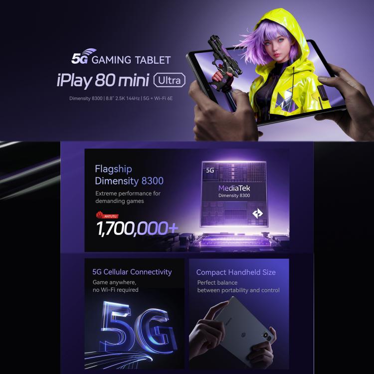 ALLDOCUBE iPlay 80 mini Ultra Tablet PC, 12GB+256GB, 8.8 inch Android 16 Dimensity 8300 Octa Core Support Dual SIM 4G LTE