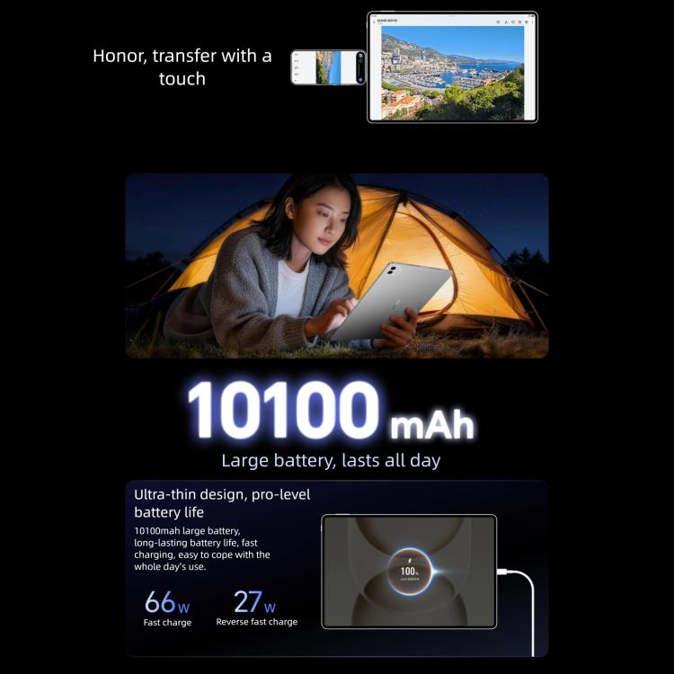 Honor MagicPad3 Pro 12.3 inch WiFi Tablet PC, 16GB+512GB MagicOS 10 Qualcomm Snapdragon 8 Gen5 Octa Core, 16GB+512GB
