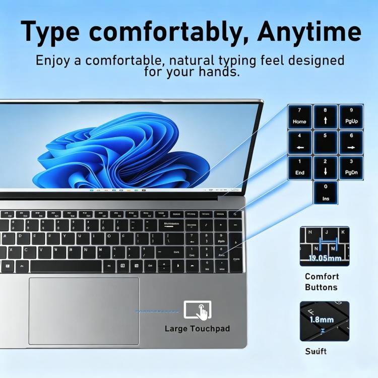 E140C 14 inch Lightweight Laptop, 8GB+256GB, Windows 11 Intel Celeron N5095 Quad Core, US Plug, Intel N5095