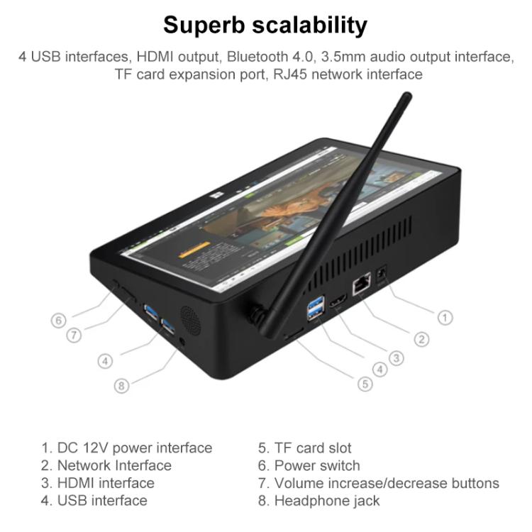 PiPo X9S 9 inch All-in-One Mini PC, 4GB+64GB, Windows10 Intel Celeron J4005 or N4105 Random CPU Delivery, US Plug, X9S J4005/N4105