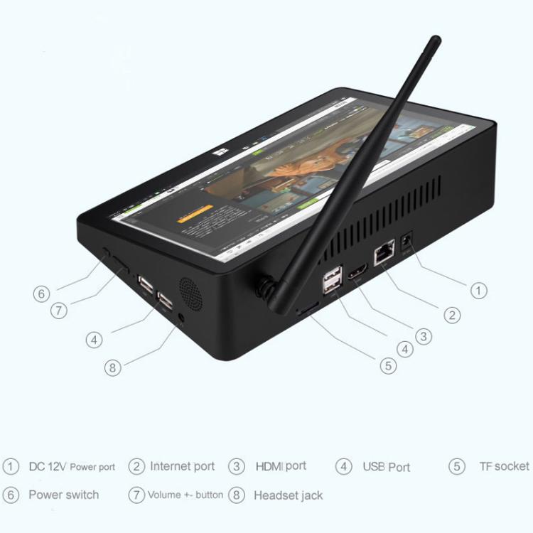 PiPo X10 10.1 inch All-in-One Mini PC, 12GB+256GB, Windows11 Intel Alder Lake-N100 Quad Core, US Plug, X10 RK3399