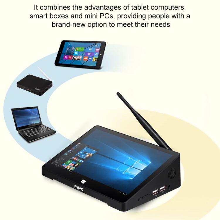 PiPo X10 10.1 inch All-in-One Mini PC, 12GB+256GB, Windows11 Intel Alder Lake-N100 Quad Core, US Plug, X10 RK3399