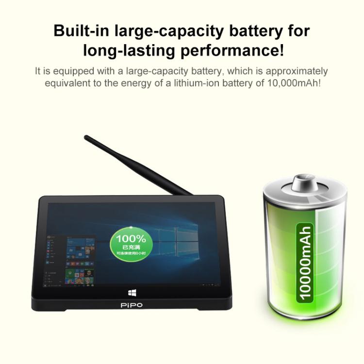 PiPo X10 10.1 inch All-in-One Mini PC, 12GB+256GB, Windows11 Intel Alder Lake-N100 Quad Core, US Plug, X10 RK3399
