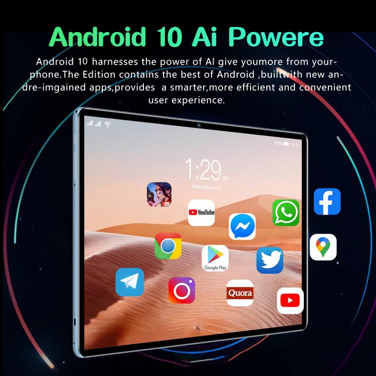 BDF P70 10.1 inch 4G LTE Tablet PC, 6GB+128GB, Android 10 MTK6750 Octa Core, Support Dual SIM, US Plug, 8GB+256GB, US Plug