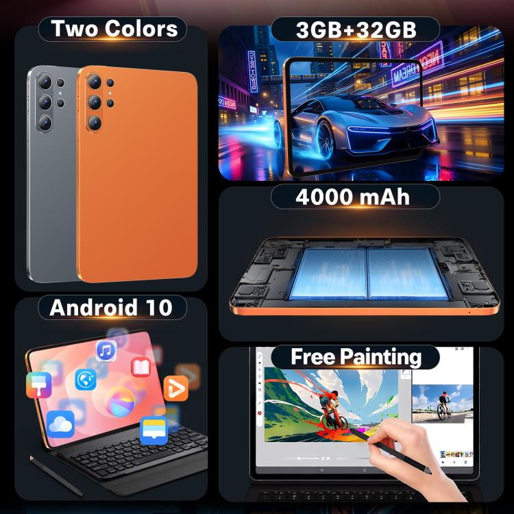 S26 Ultra 10.1 inch WiFi Tablet PC, 3GB+32GB, Android 10 MTK6750 Octa Core, AU Plug, AU Plug