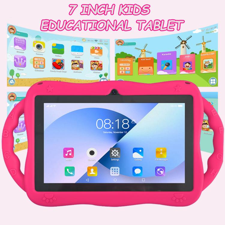 7 inch WiFi Kids Tablet PC with Giraffe Silicone Case, 1GB+16GB, Android 8.0 MTK6735 Quad Core CPU, EU Plug, EU Plug