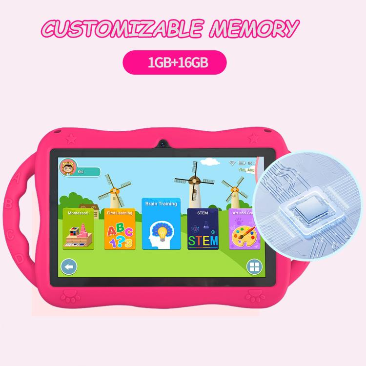 7 inch WiFi Kids Tablet PC with Giraffe Silicone Case, 1GB+16GB, Android 8.0 MTK6735 Quad Core CPU, AU Plug, AU Plug