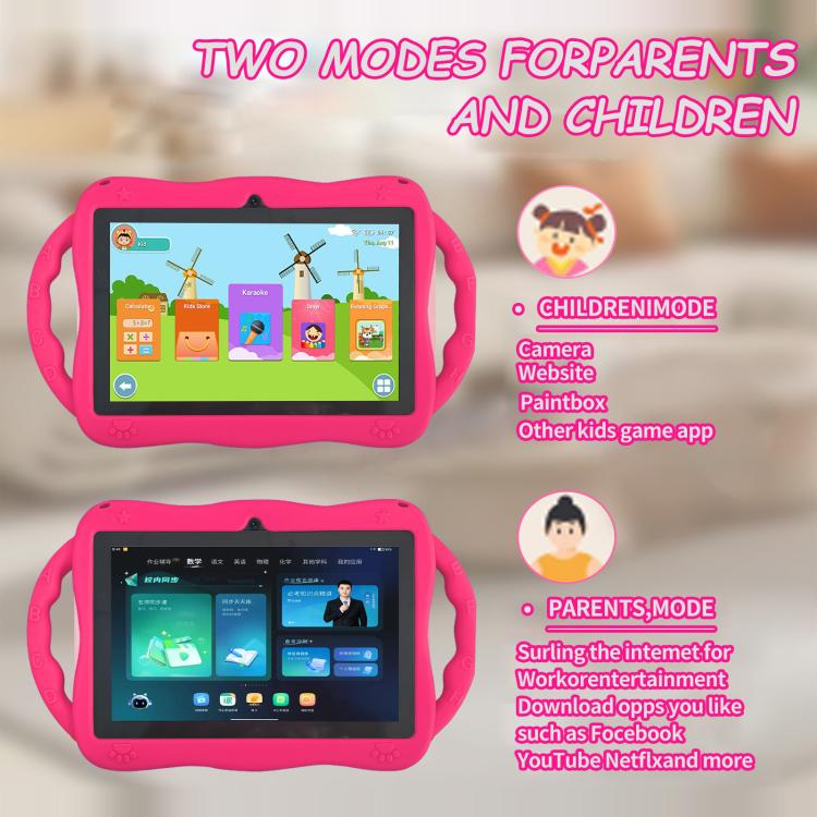 7 inch WiFi Kids Tablet PC with Giraffe Silicone Case, 1GB+16GB, Android 8.0 MTK6735 Quad Core CPU, AU Plug, AU Plug