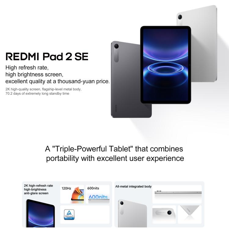 REDMI Pad 2 SE 9.7 inch Tablet PC, 6GB+128GB, HyperOS 3, Snapdragon Gen2 6s Octa Core CPU