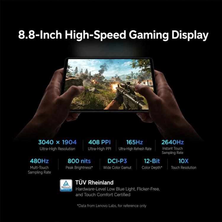 Lenovo LEGION Y700 Gen5 2026 Football Limited Ed. 8.8 inch AI Gaming WIFI Tablet, 16GB+512GB, Android 16, Qualcomm Snapdragon 8 Elite Gen5, US Plug(Green), 16GB+512GB