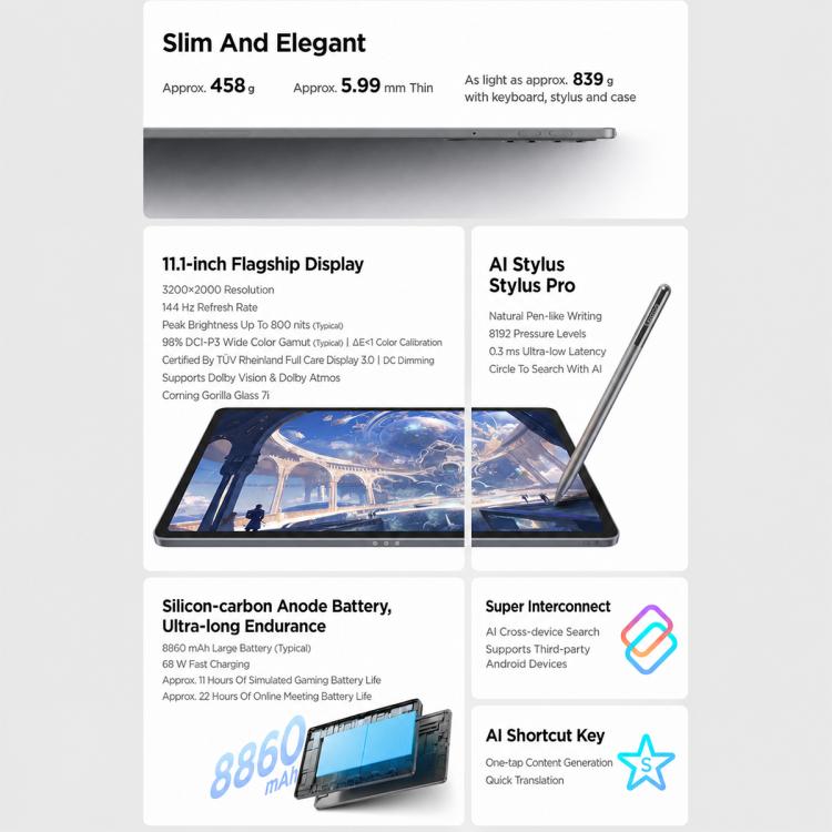 Lenovo Xiaoxin Pad Pro GT 2026 Football Limited Ed. 11.1 inch WIFI Tablet, 12GB+512GB, Android 15 OS, Qualcomm Snapdragon 8 Gen3 Octa Core,US Plug, 12GB+512GB Limited Ed.