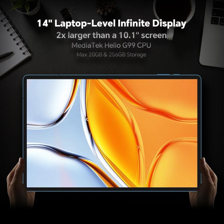 Teclast T70 4G LTE Tablet PC, 8GB+128GB, 14 inch Android 15 MediaTek Helio G99 Octa Core, Support Dual SIM, T70 8GB+128GB